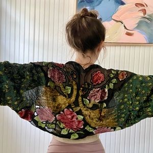 Handmade Beaded Shawl, One Size